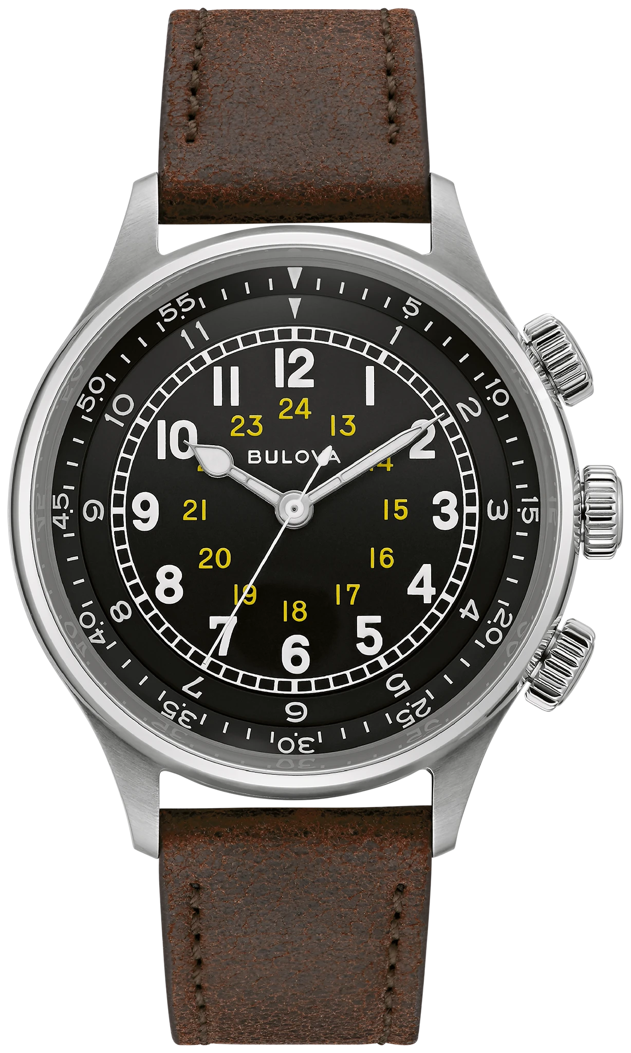 BULOVA ミリタリーRevival “A-15” Black Dial Leather Strap A-15 Pilot 96A245 | Bulova